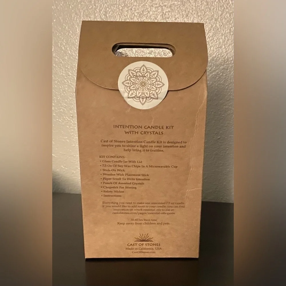 Cast of Stones Intention Candle Kit with Crystals | DIY Soy Candle Making Set
